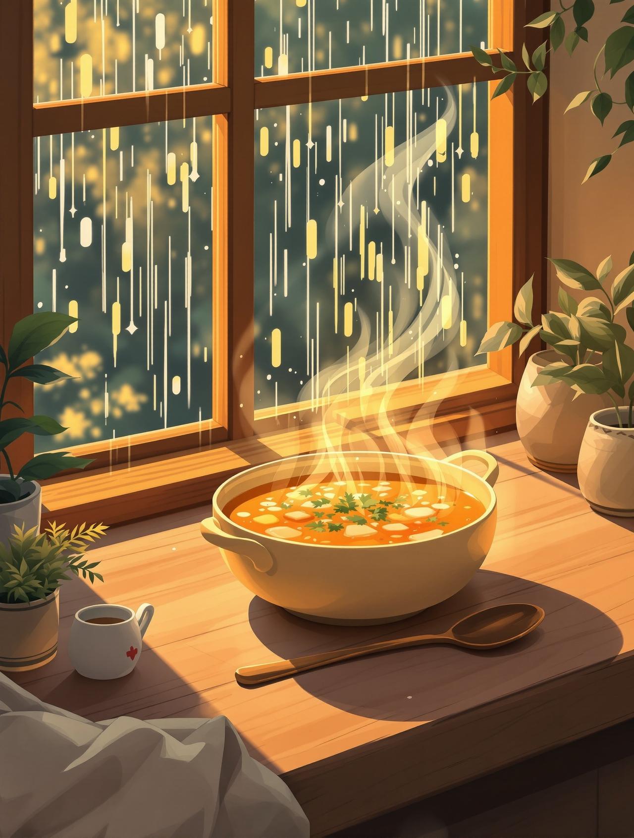 韩国短剧 - 雨天一碗汤